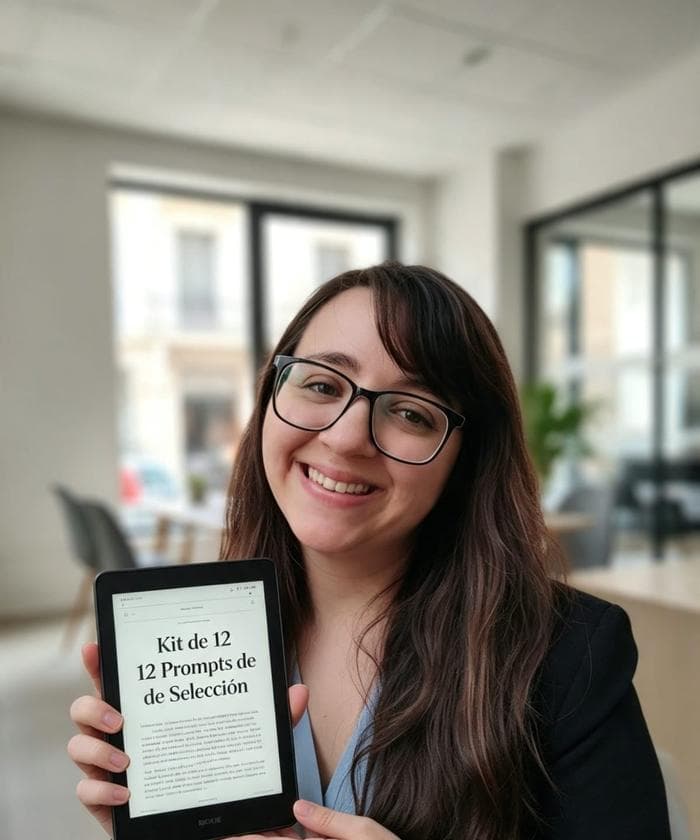 Melisa Rivara mostrando el Kit de Prompts